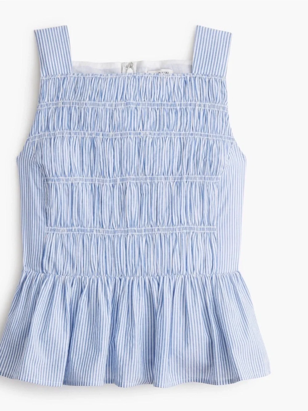 J. Crew Blue and White Striped Smocked Tank - Picture 1 of 6
